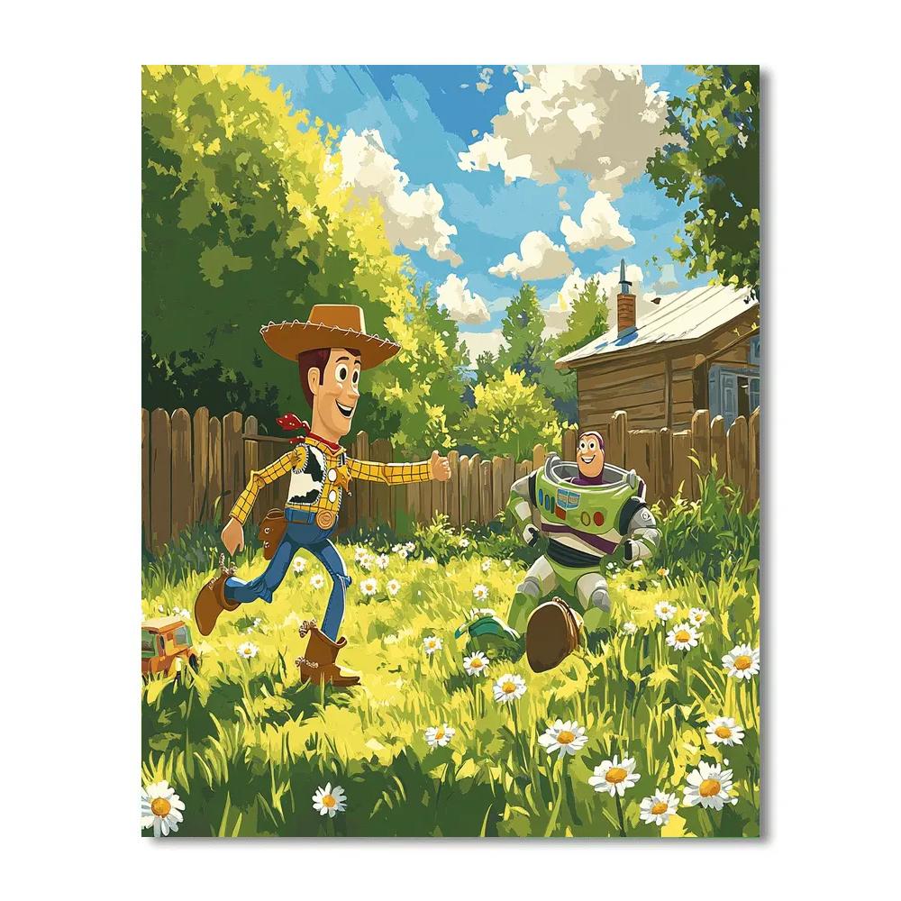 Woody And Buzz Backyard Mission Numbered painting kits