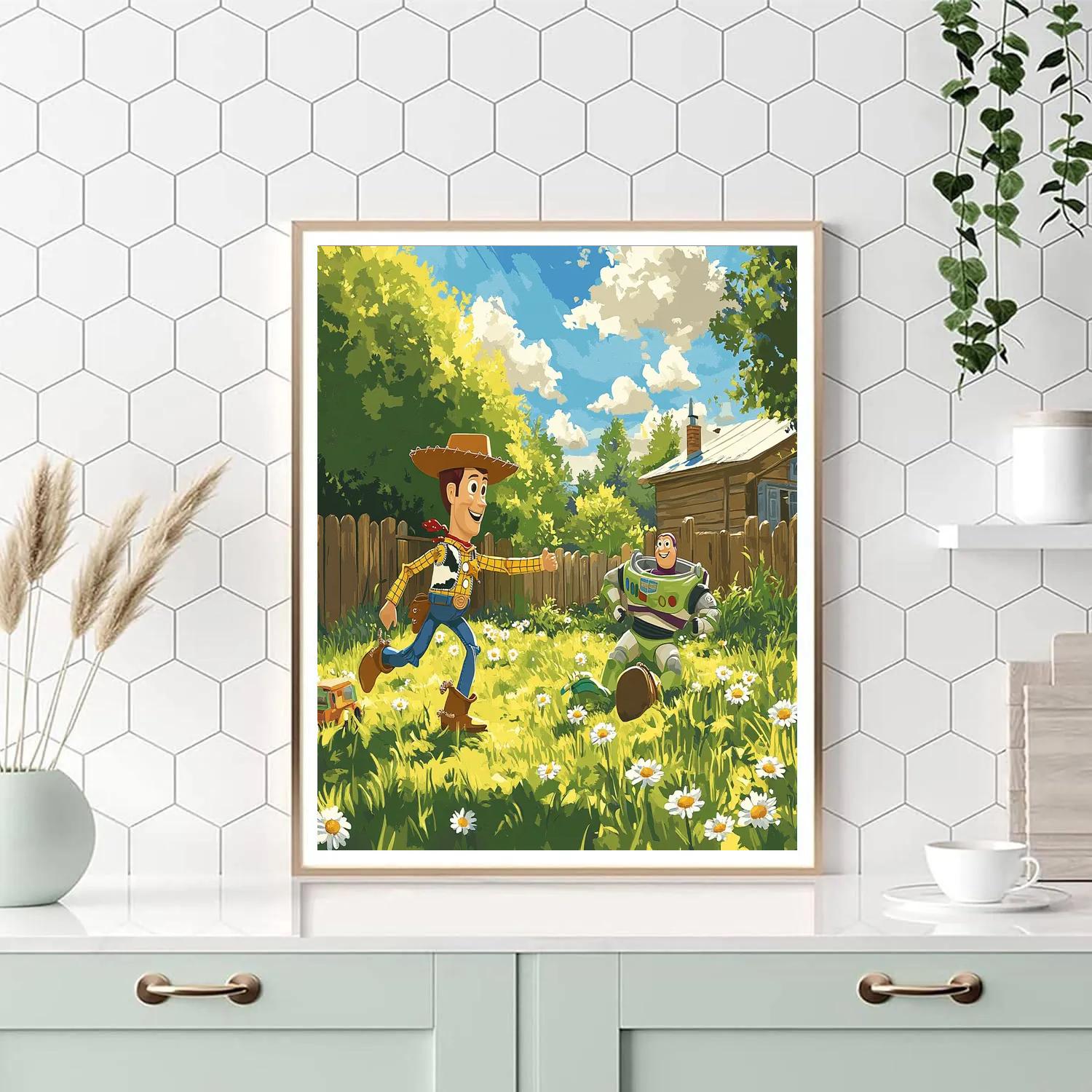 Woody And Buzz Backyard Mission Numbered painting kits