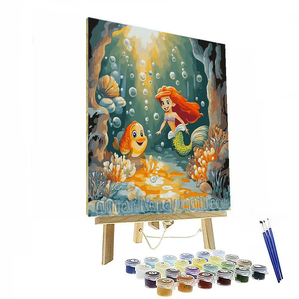 Ariel And Flounder Treasure Grotto paint by color