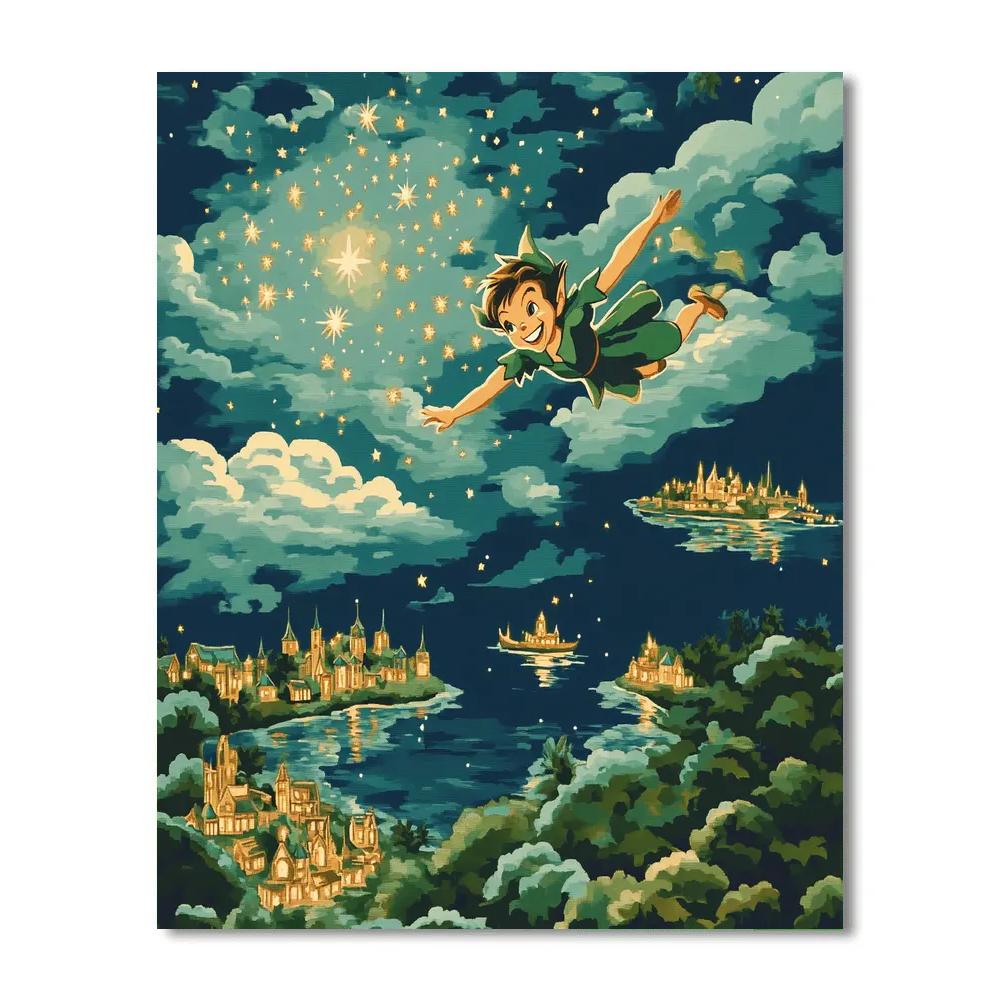 Peter Pan Neverland Flight Paint by numbers art