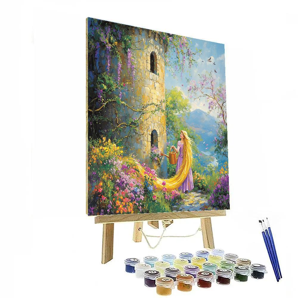 Rapunzels Sunny Tower Garden paint by number