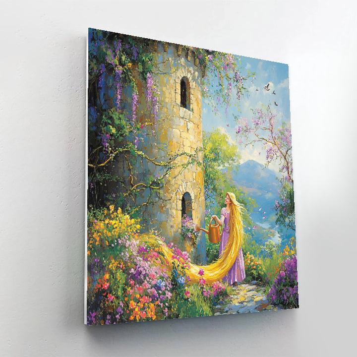 Rapunzels Sunny Tower Garden paint by number