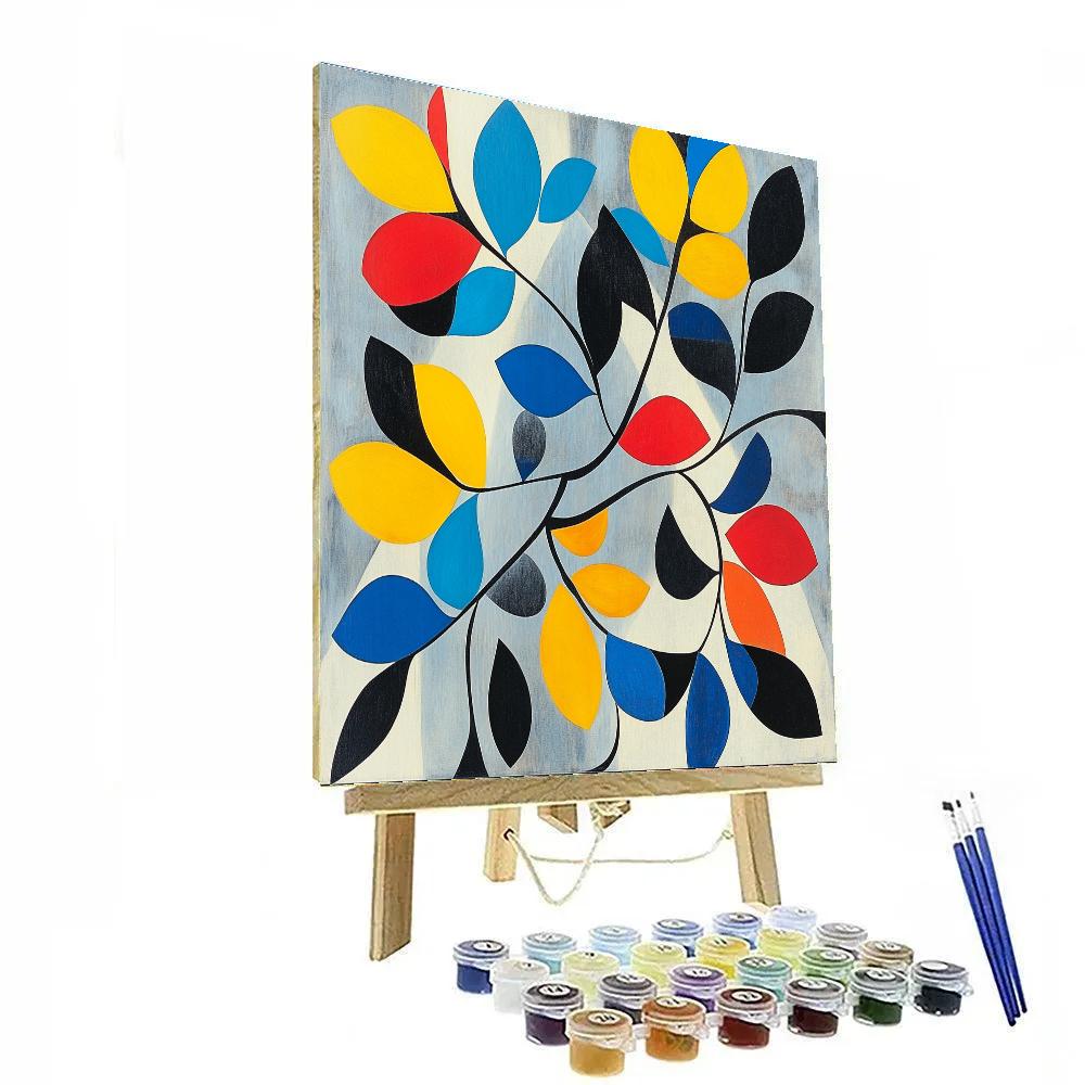 Joan Miro Inspired Harmony Of Abstract Flora paint by number