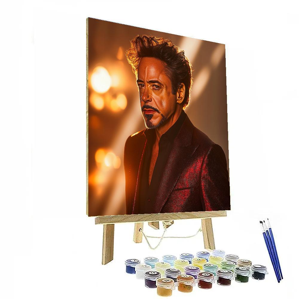 Robert Downey Jr Unleashing The Iron Legacy Number painting