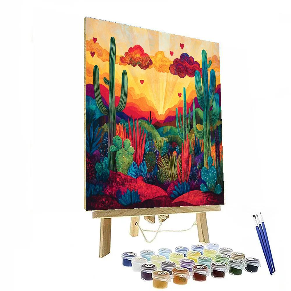 Frida Kahlo Inspired Dance Of The Cacti paint by numbers