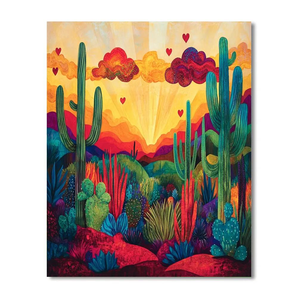 Frida Kahlo Inspired Dance Of The Cacti paint by numbers