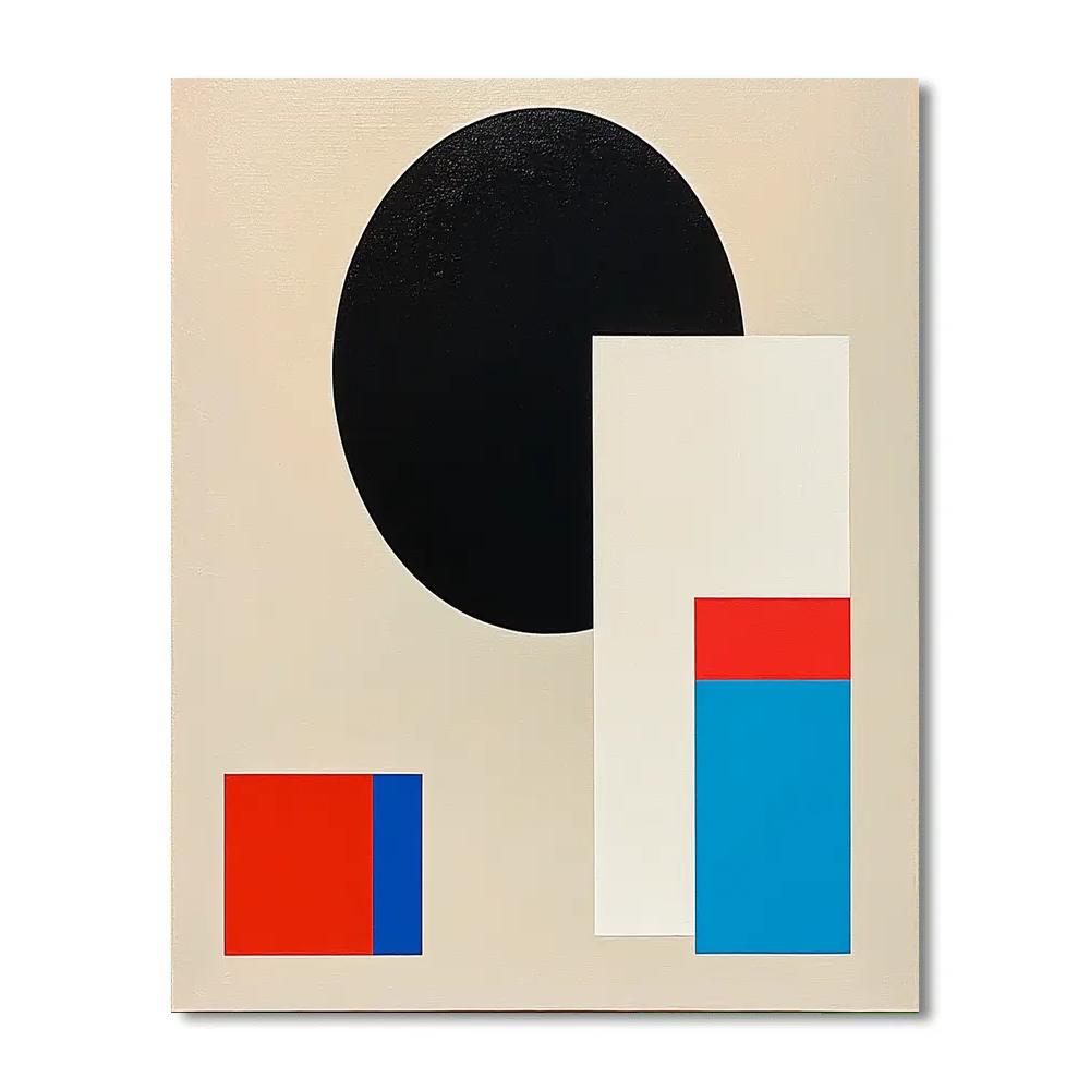 Kazimir Malevich Inspired Spatial Balance Number painting