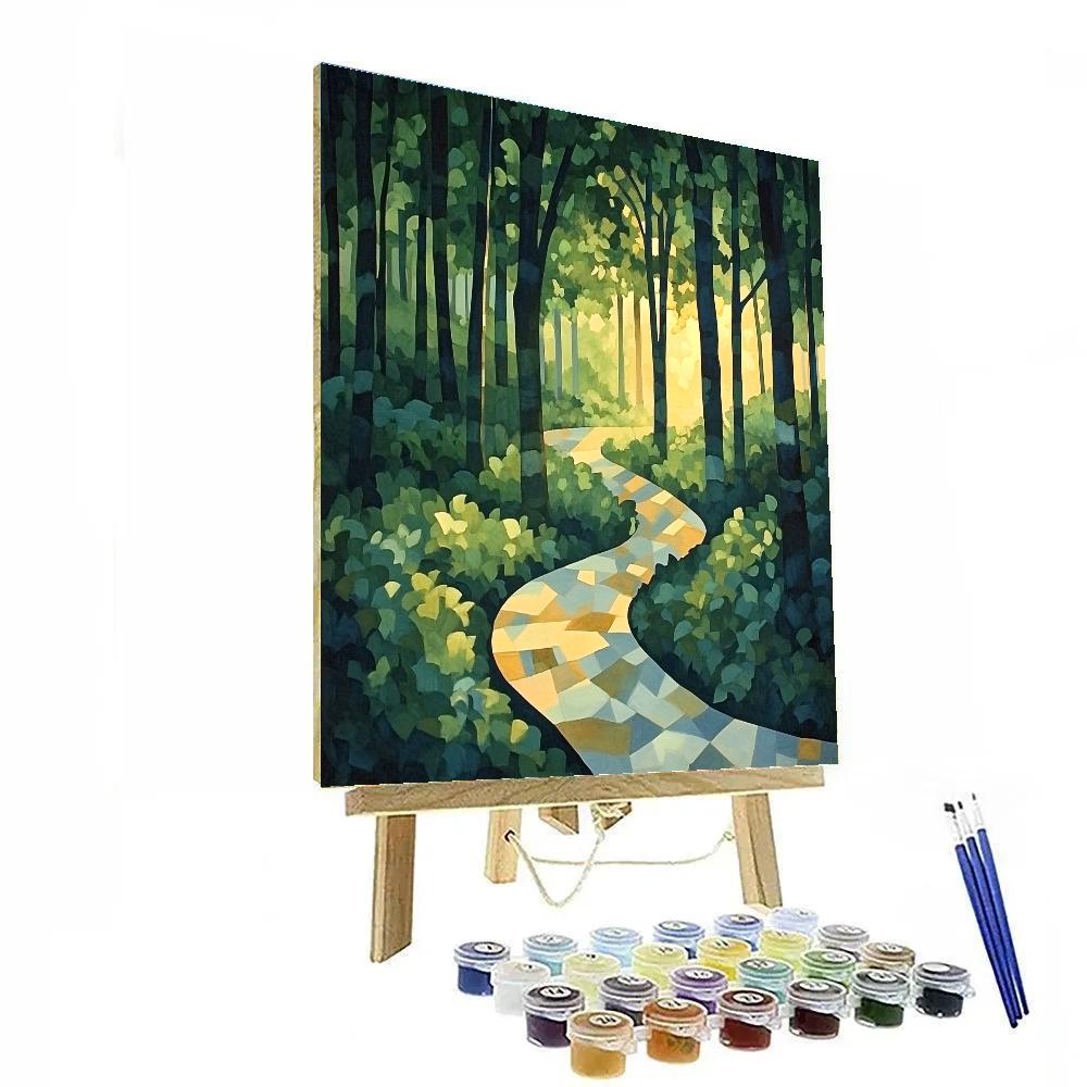 Paul Cézanne Inspired Mystic Forest Pathway paint by color