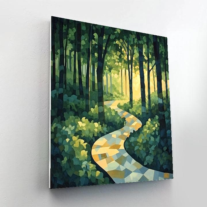 Paul Cézanne Inspired Mystic Forest Pathway paint by color