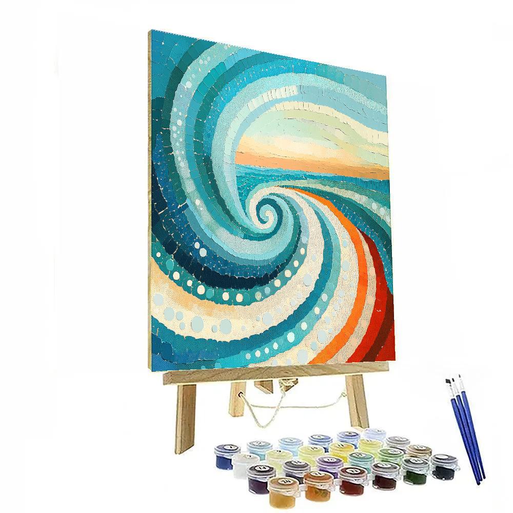 Georges Seurat Inspired Tidal Mandala paint by numbers