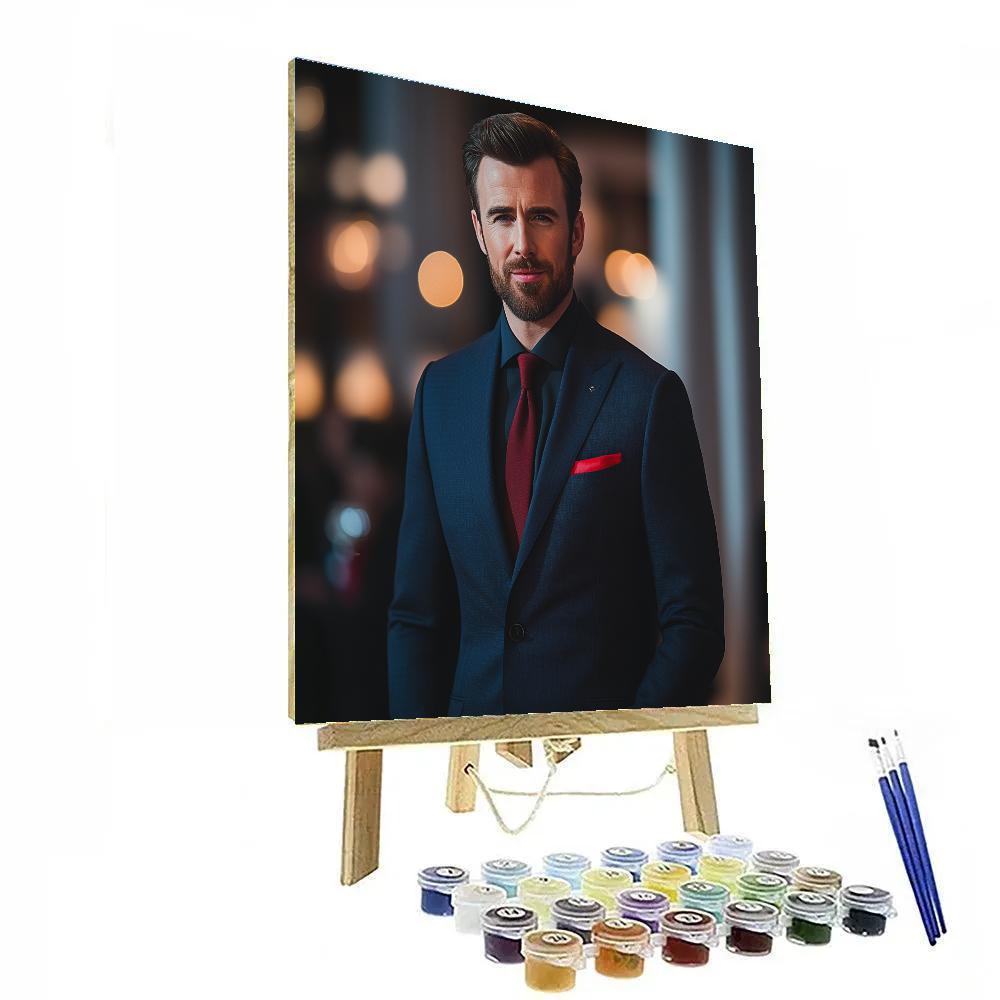 Chris Evans: A Shield Against Time Number painting