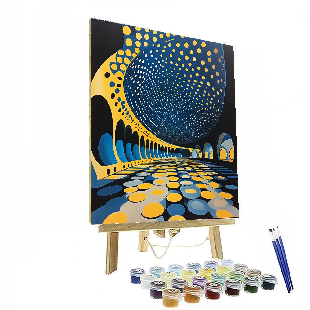 Yayoi Kusama Inspired Cosmic Polydome paint by numbers