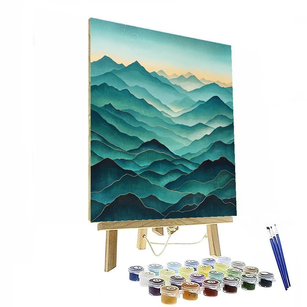 Hiroshige Inspired Mountain Nebula Passage painting number kit