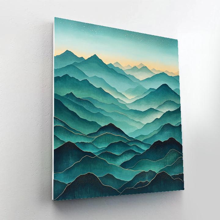 Hiroshige Inspired Mountain Nebula Passage painting number kit