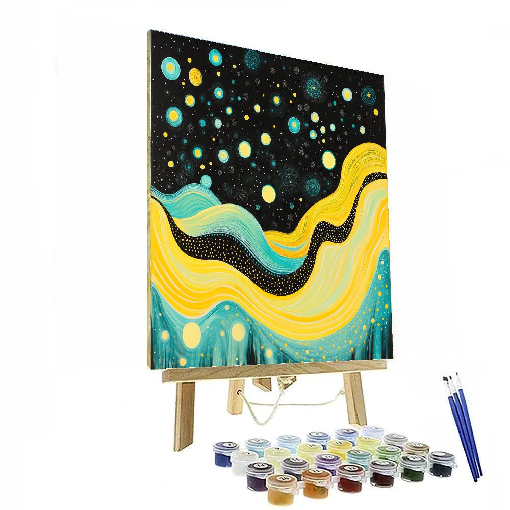 Yayoi Kusama Inspired Echoes Of Aurora Paint by numbers kits
