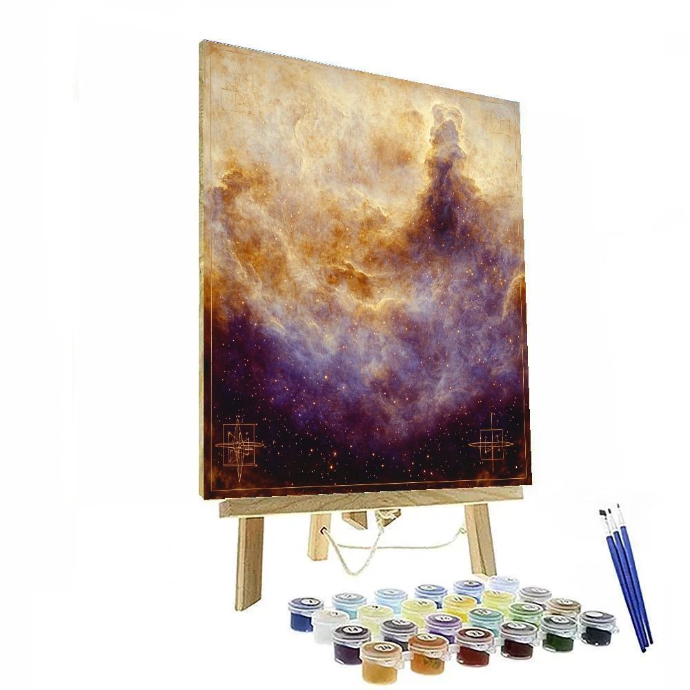 Leonardo Da Vinci Inspired Cosmic Nebulae Study Paint by numbers art