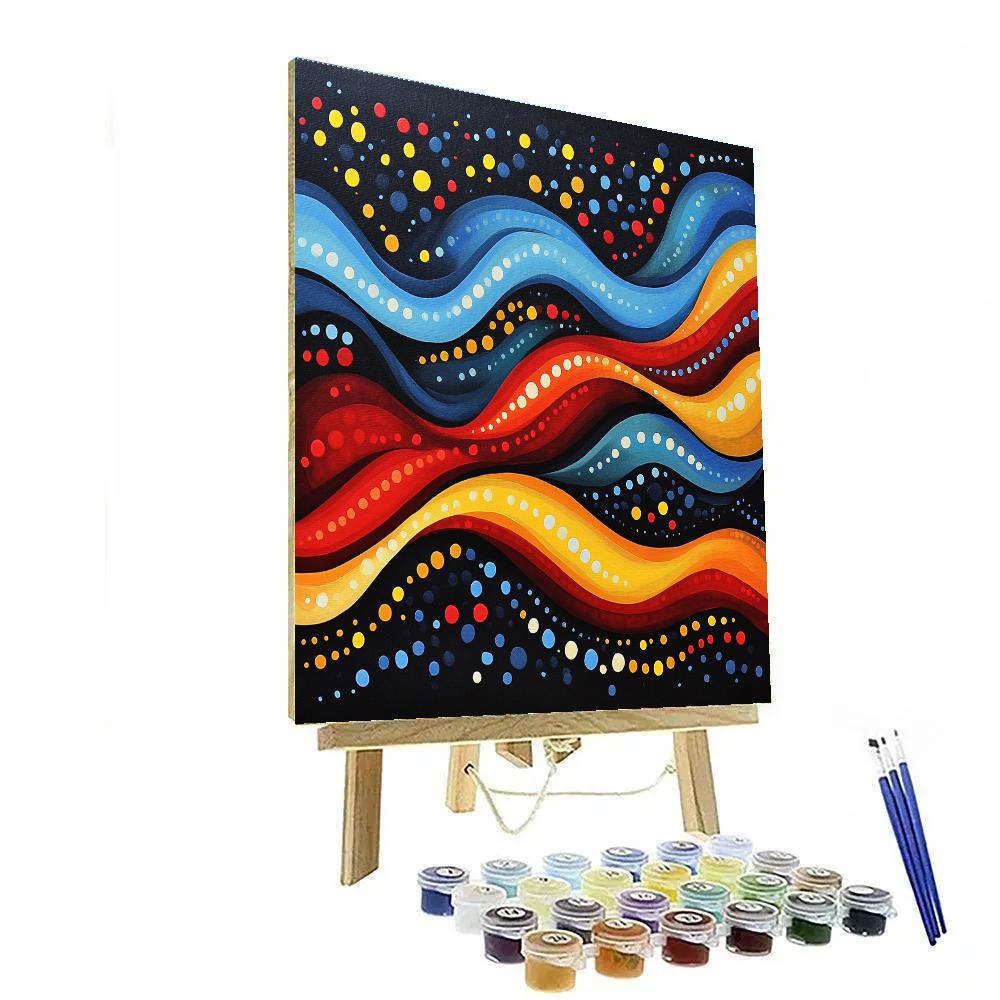 Yayoi Kusama Inspired Cosmic Infinity Waves paint by number