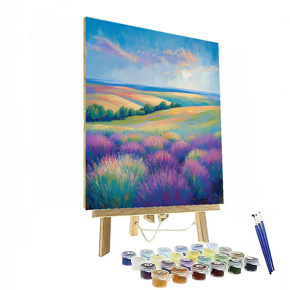 Edgar Degas Inspired Dawn Over Lavender Fields painting number kit