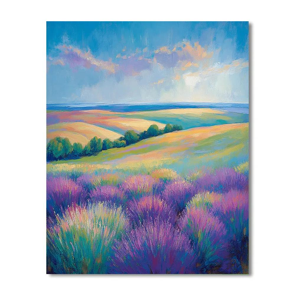 Edgar Degas Inspired Dawn Over Lavender Fields painting number kit