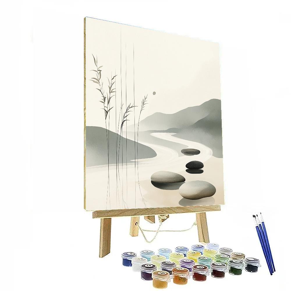 Zhao Mengfu Inspired Lunar River Calligraphy Painting by numbers kit