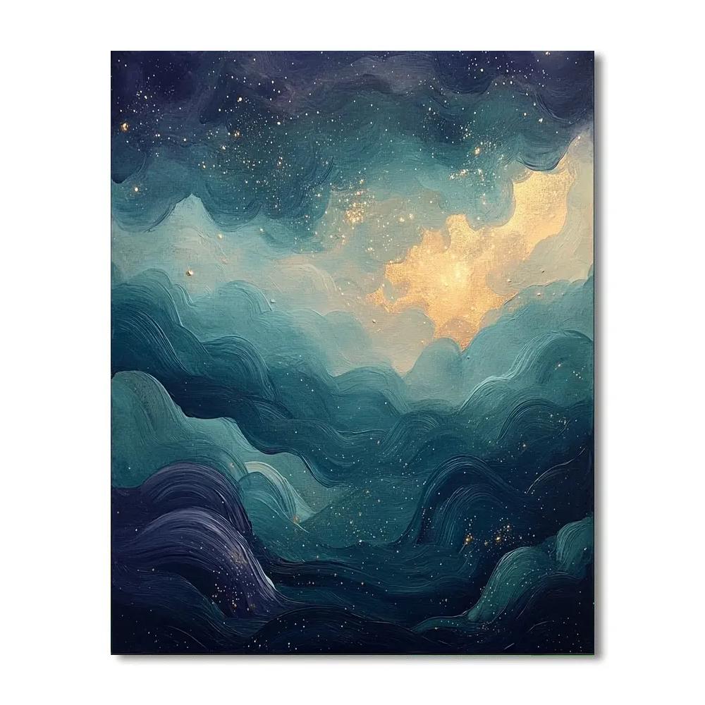 Edgar Degas Inspired Nocturne Of Celestial Dust paint by color
