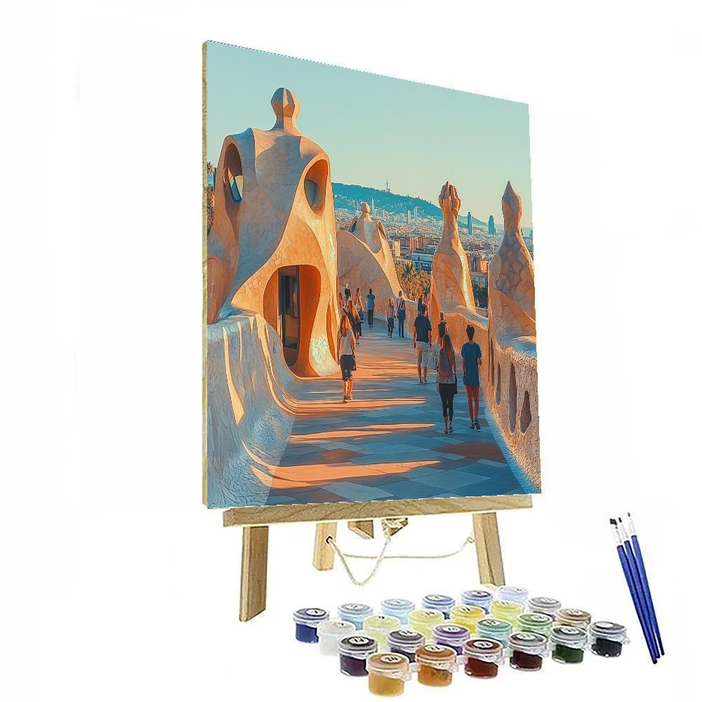 Casa Mila Rooftops Barcelona Spain Painting by numbers kit