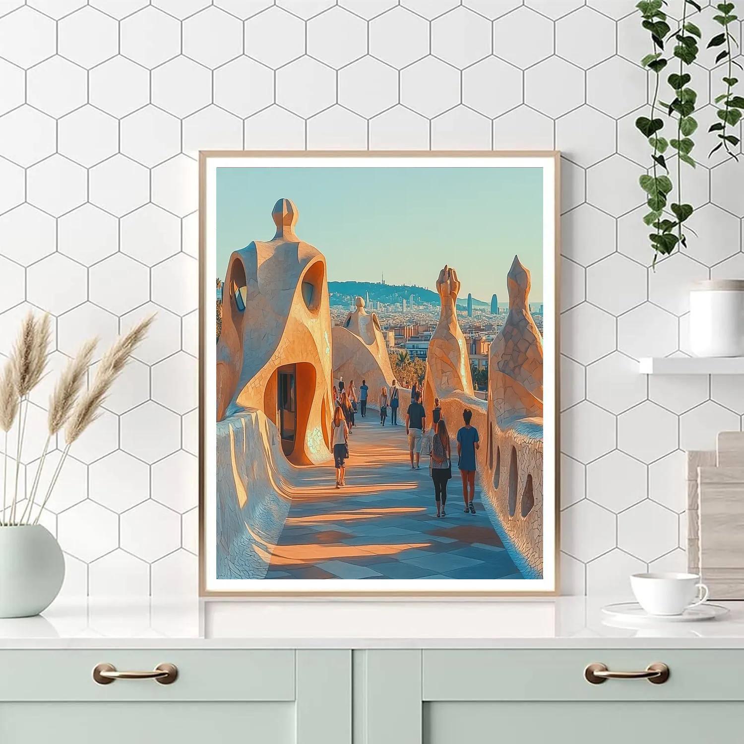 Casa Mila Rooftops Barcelona Spain Painting by numbers kit