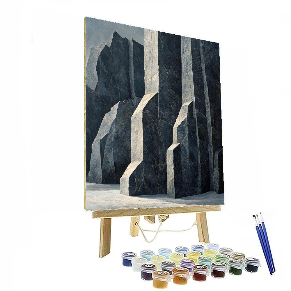Michelangelo Inspired Obsidian Menhir Field paint by color