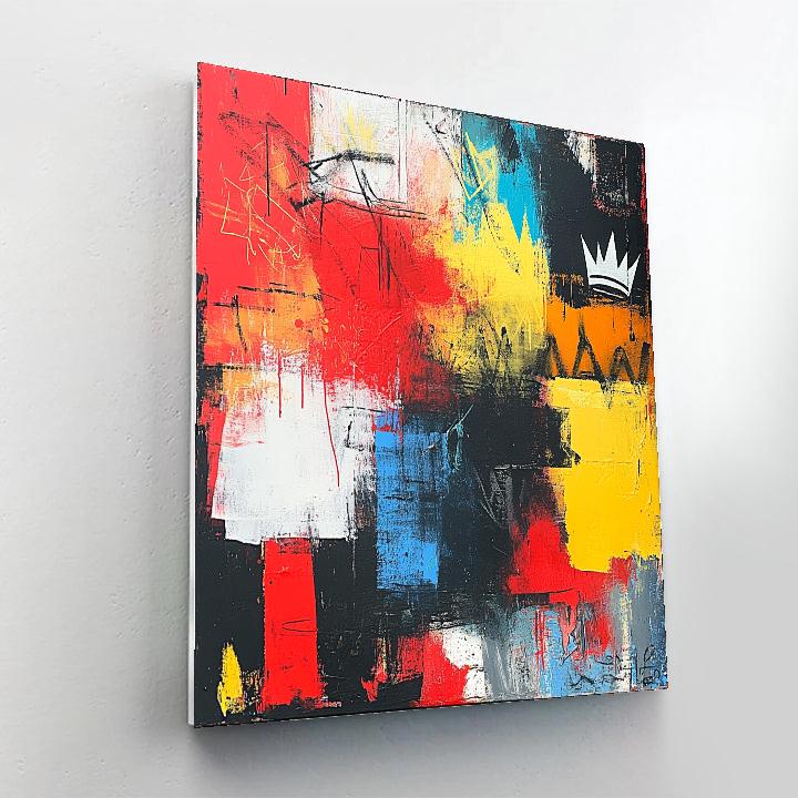 Jean-Michel Basquiat Inspired Urban Chaos Symphony paint by color