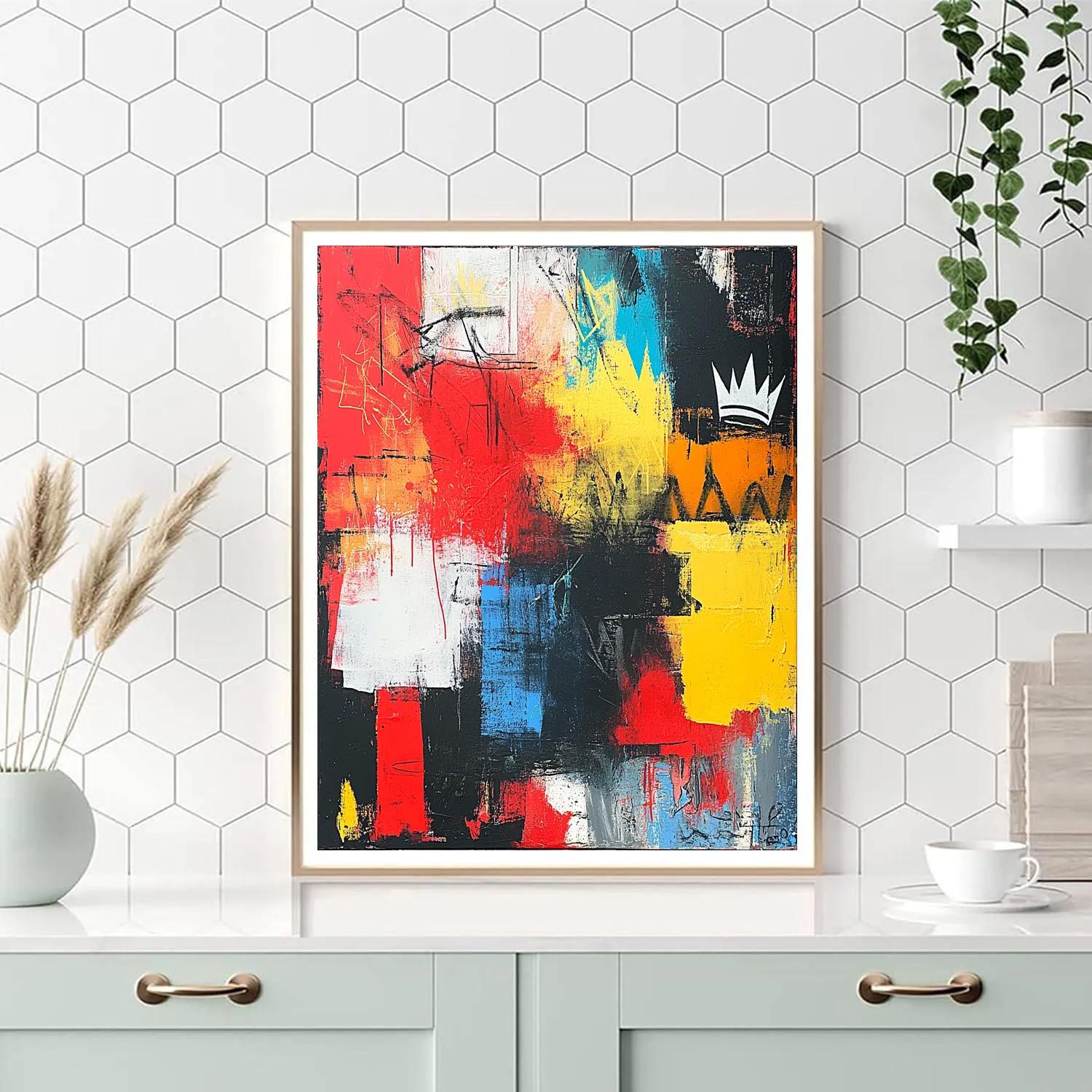 Jean-Michel Basquiat Inspired Urban Chaos Symphony paint by color