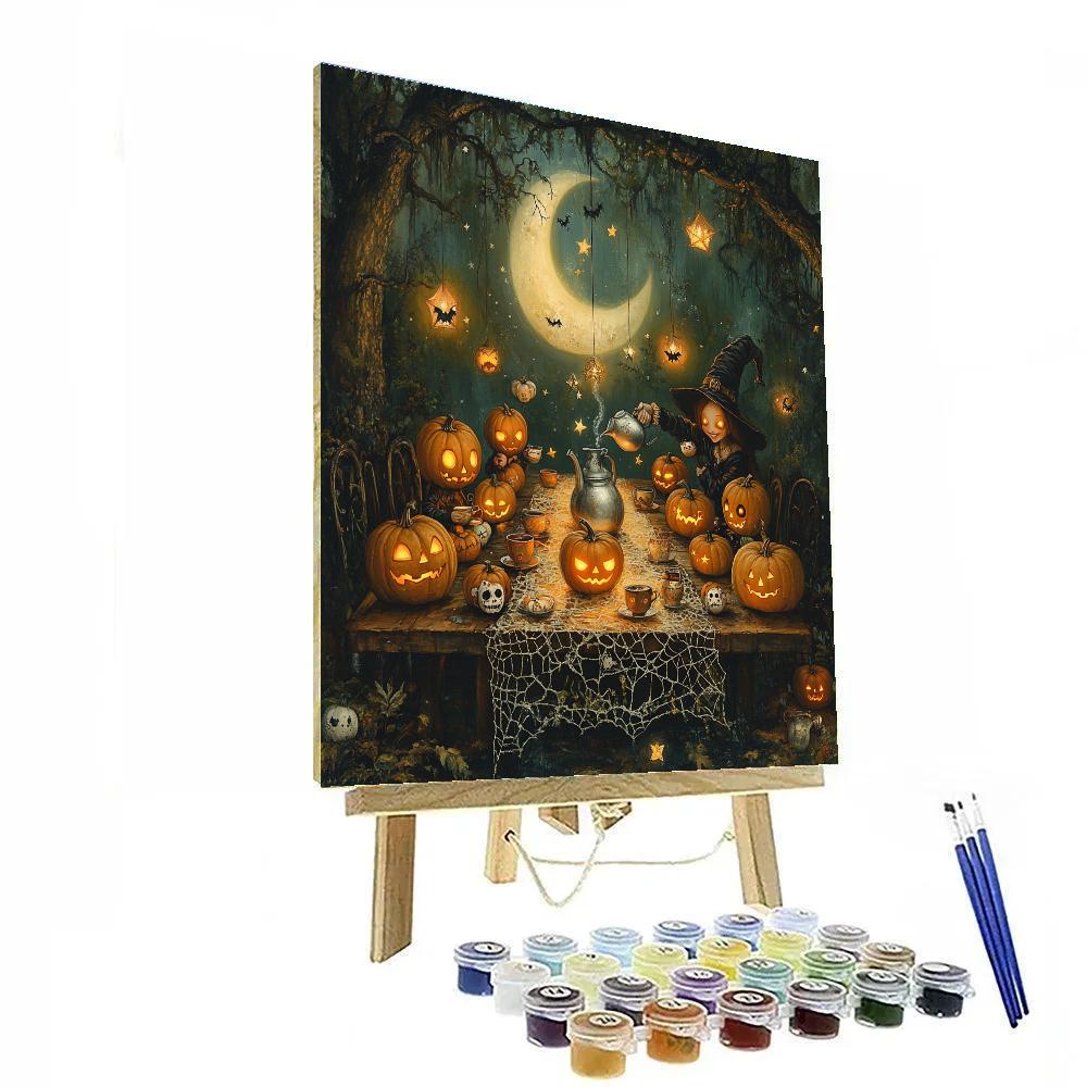 Halloween Midnight Tea For The Hollow Children painting number kit
