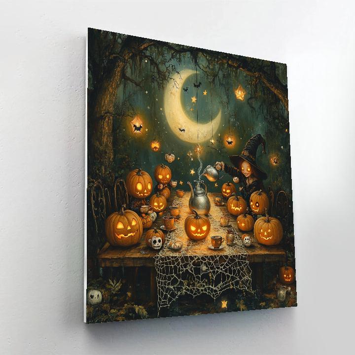 Halloween Midnight Tea For The Hollow Children painting number kit