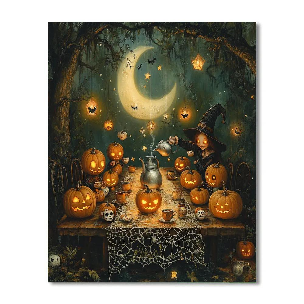 Halloween Midnight Tea For The Hollow Children painting number kit