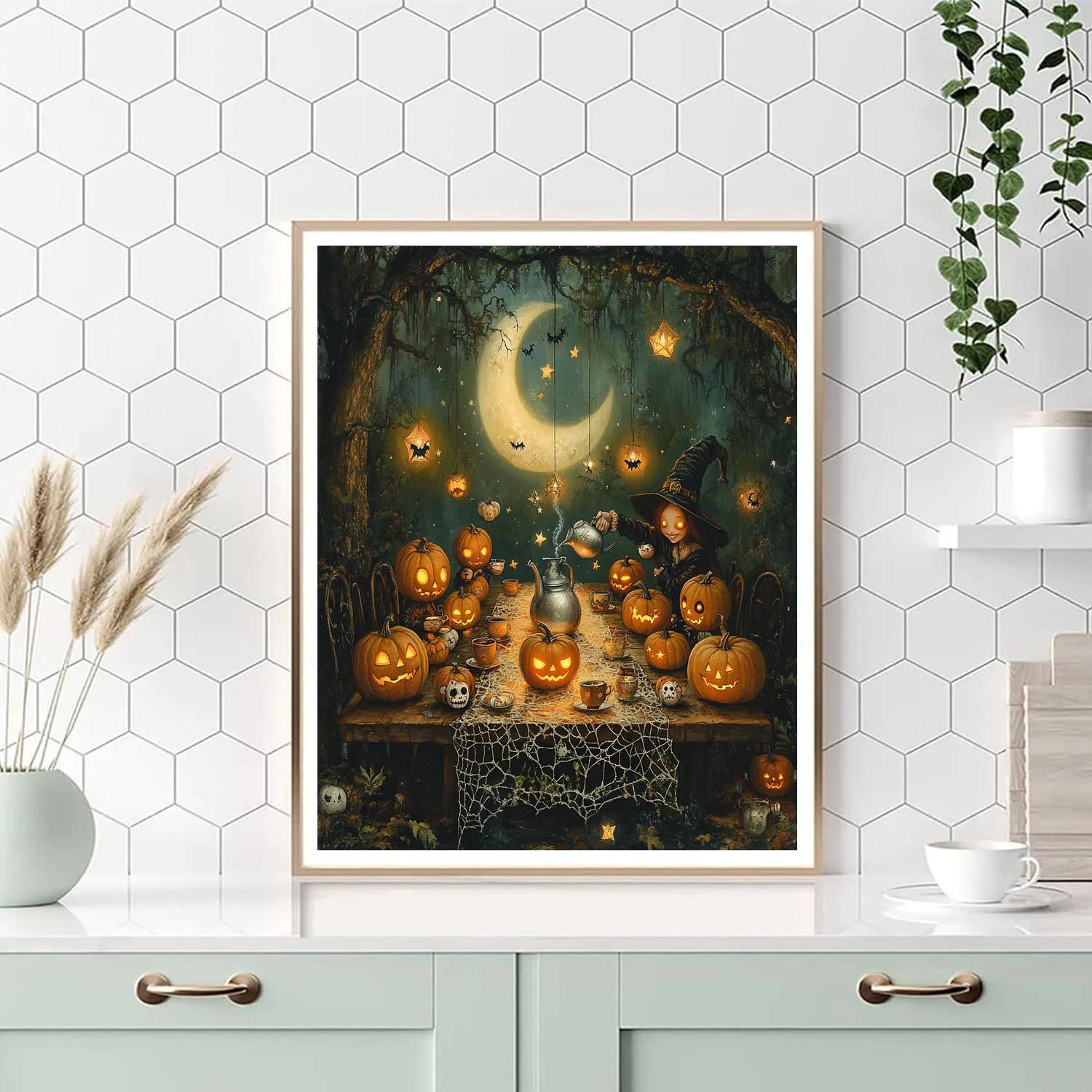 Halloween Midnight Tea For The Hollow Children painting number kit