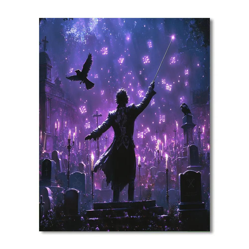 Halloween Graveyard Symphony Conductor Paint by numbers kits
