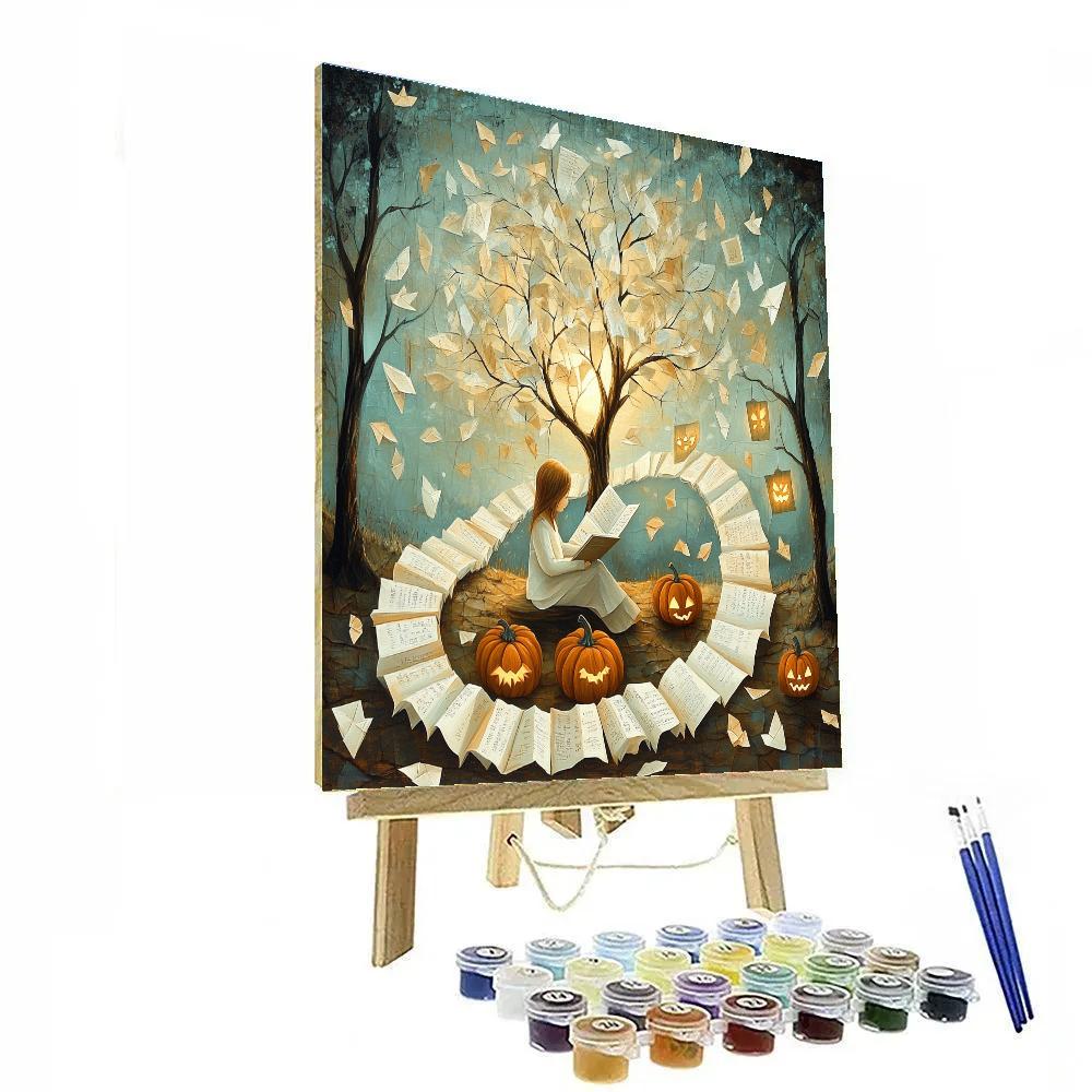 Halloween Paper Forest Storyteller DIY paint by numbers