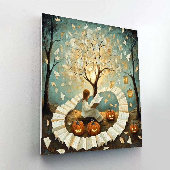 Halloween Paper Forest Storyteller DIY paint by numbers