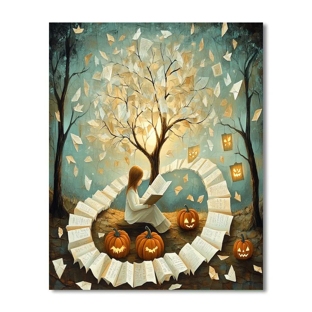 Halloween Paper Forest Storyteller DIY paint by numbers