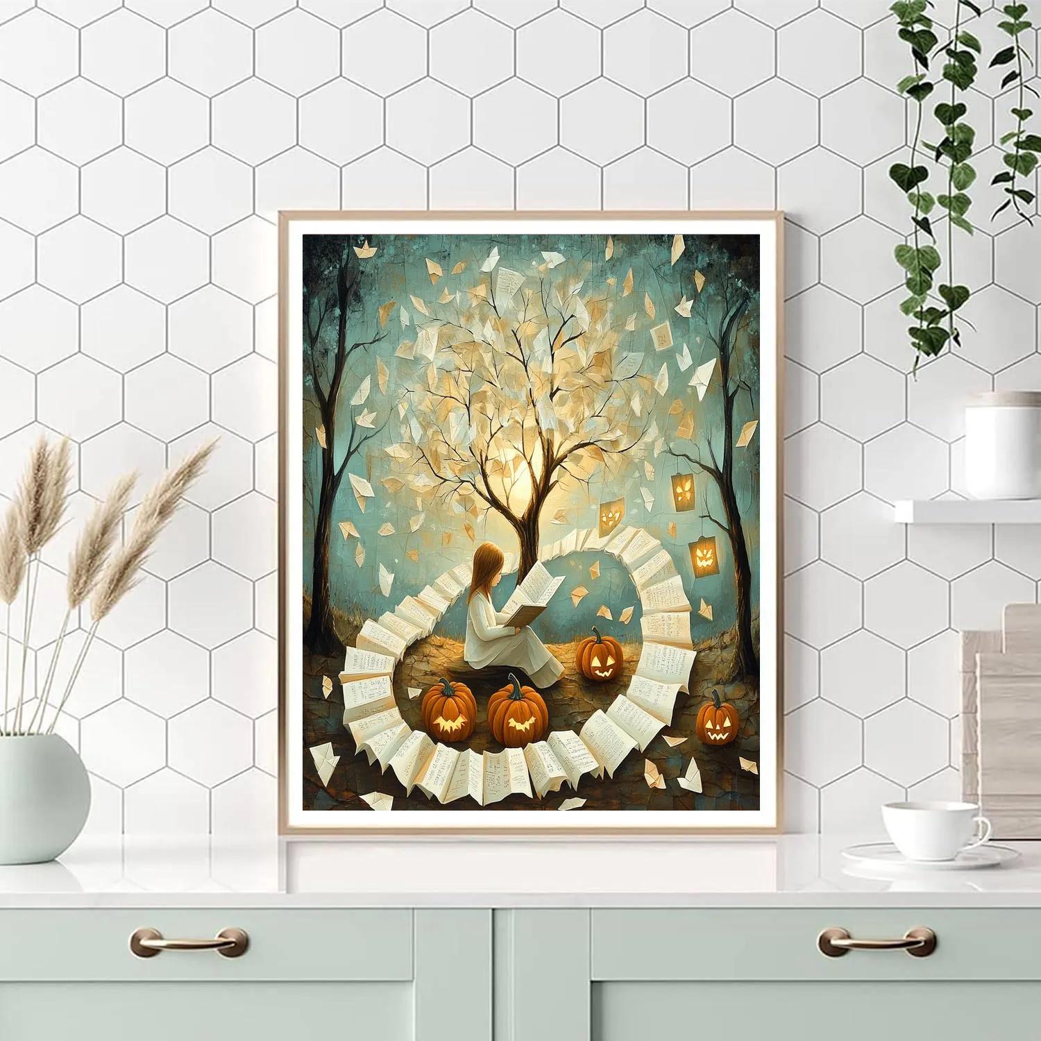 Halloween Paper Forest Storyteller DIY paint by numbers