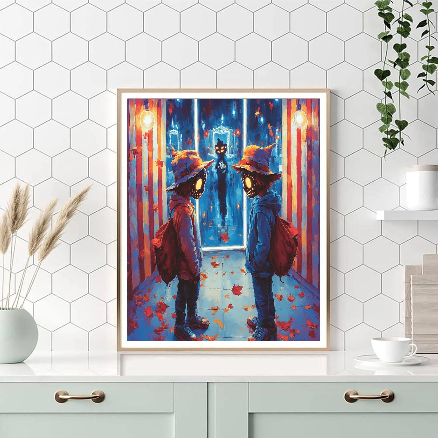 Haunted Carnival Mirror Maze Duel painting number kit
