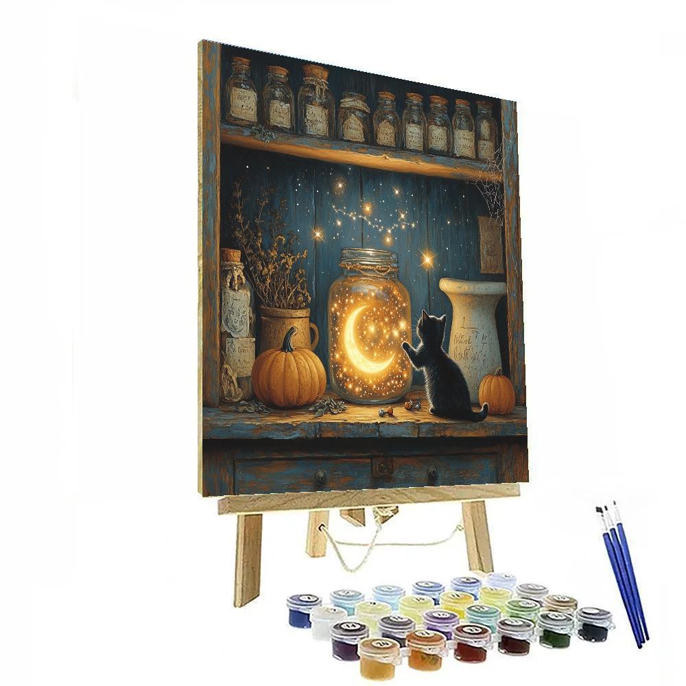Halloween Alchemist Moon Jar Apothecary painting number kit