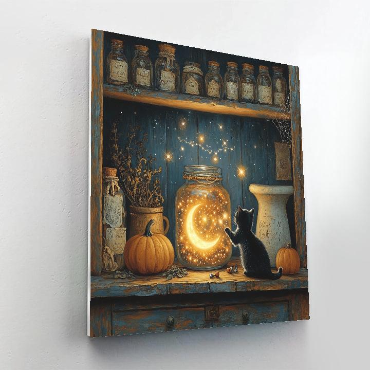 Halloween Alchemist Moon Jar Apothecary painting number kit