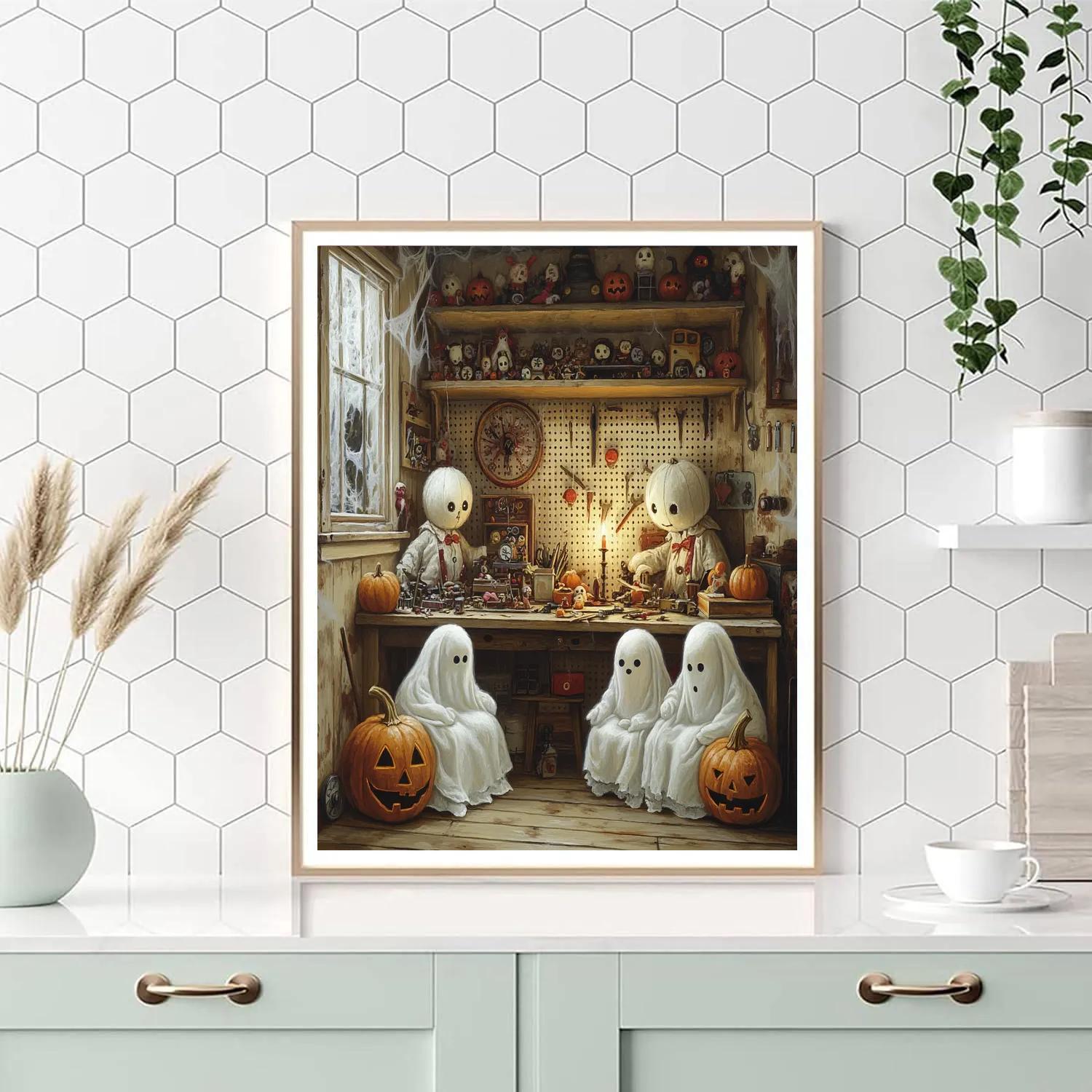 Haunted Toymaker Midnight Repair Shop paint by number