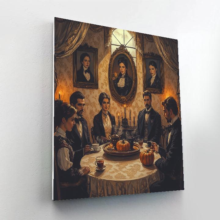 Victorian Seance With Haunted Portraits painting number kit