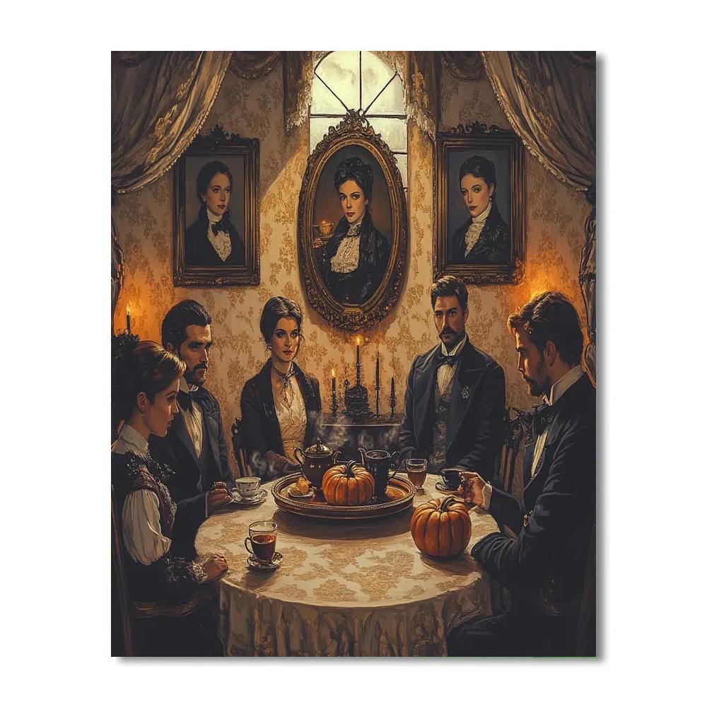 Victorian Seance With Haunted Portraits painting number kit