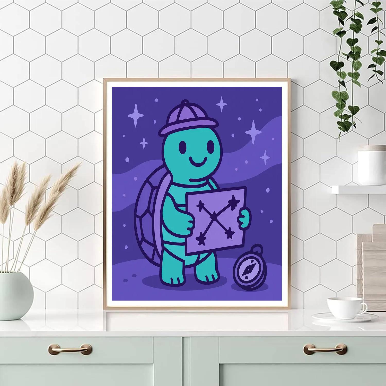 Nebula Turtle Explorer Paint by numbers art