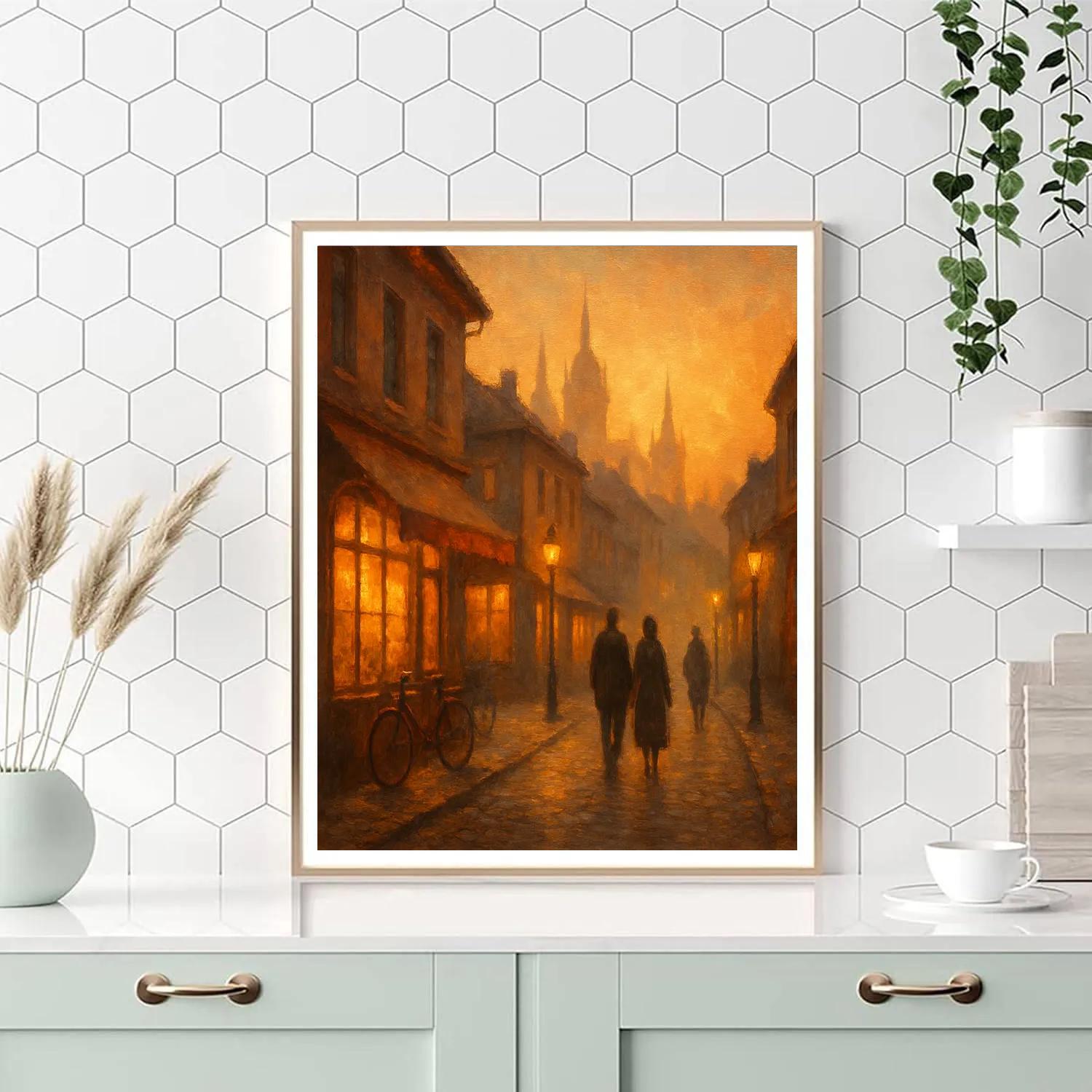 Sunset Lane Cozy Cityscape Paint by numbers kits