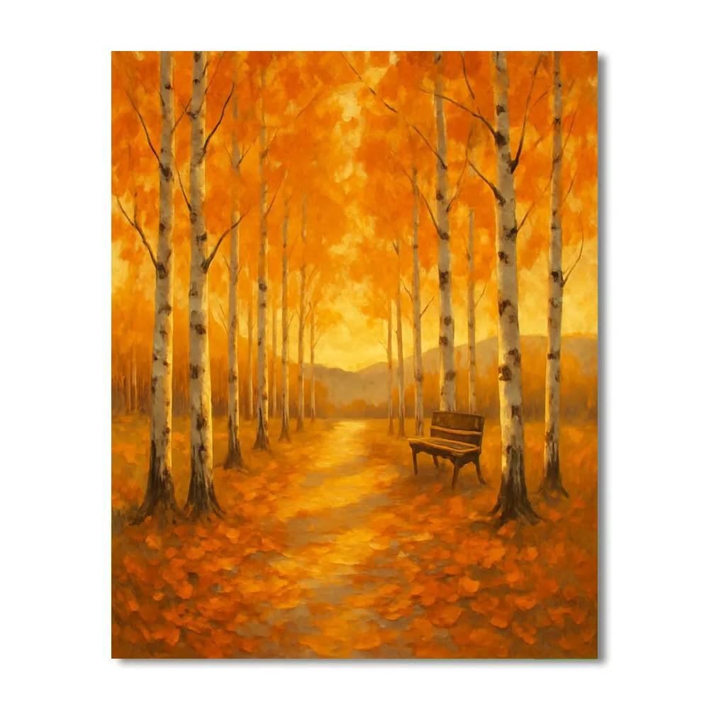 Golden Birch Promenade paint by numbers
