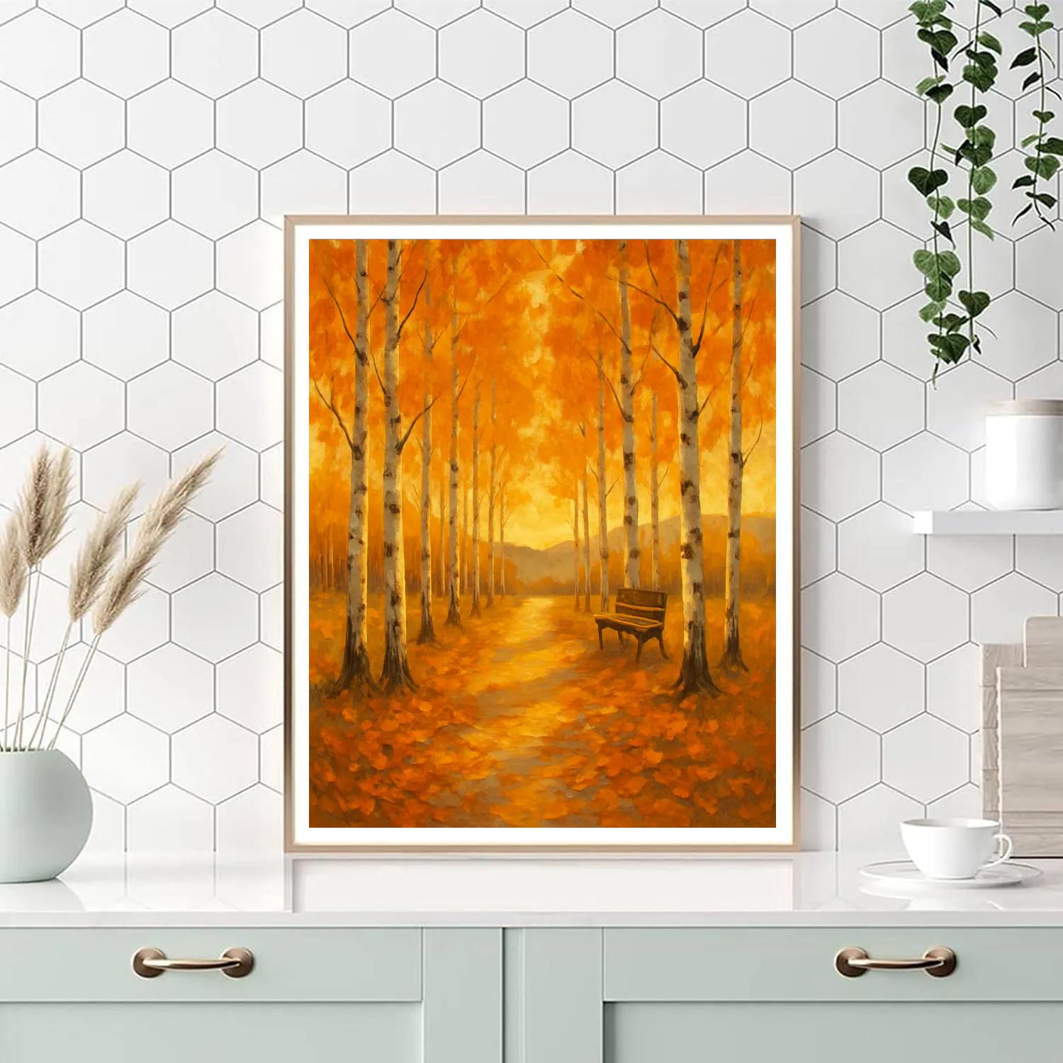 Golden Birch Promenade paint by numbers