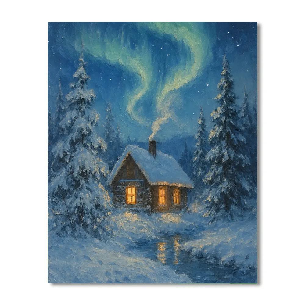 Aurora Cabin Retreat painting number kit